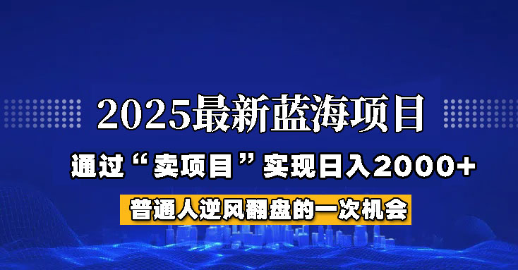 图片[1]-2025年蓝海项目，如何通过“网创项目”日入2000+-站源网