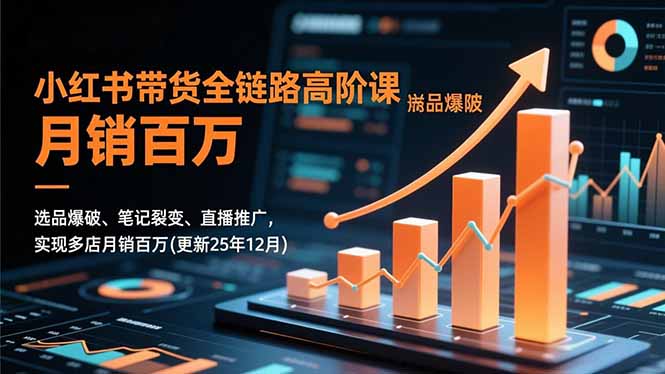 小红书带货全链路高阶课,选品爆破、笔记裂变、直播推广,实现多店月销百万(更新25年12月-站源网