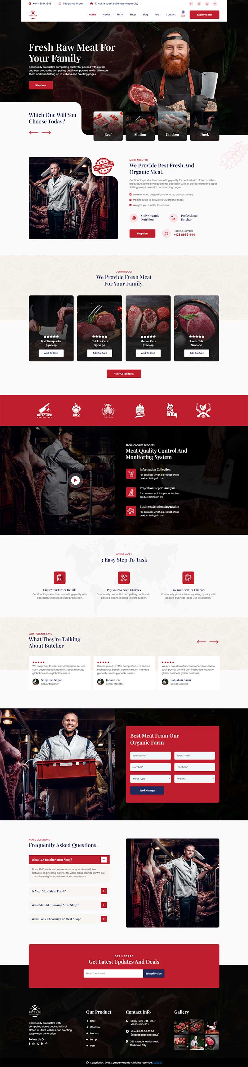 响应式有机肉食品类网页模板-站源网