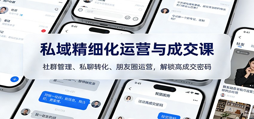 图片[1]-私域精细化运营与成交课：社群管理、私聊转化、朋友圈运营，解锁高成交密码-站源网