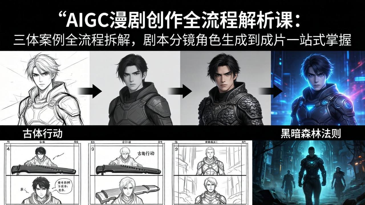 AIGC漫剧创作全流程解析课:三体案例全流程拆解,剧本分镜角色生成到成片一站式掌握 AIGC漫剧创作全流程解析课:三体案例全流程拆解,剧本分镜角色生成到成片一站式掌握