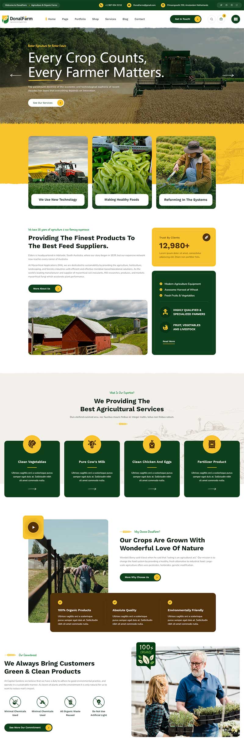 绿色响应式生态农场静态网站模板-站源网