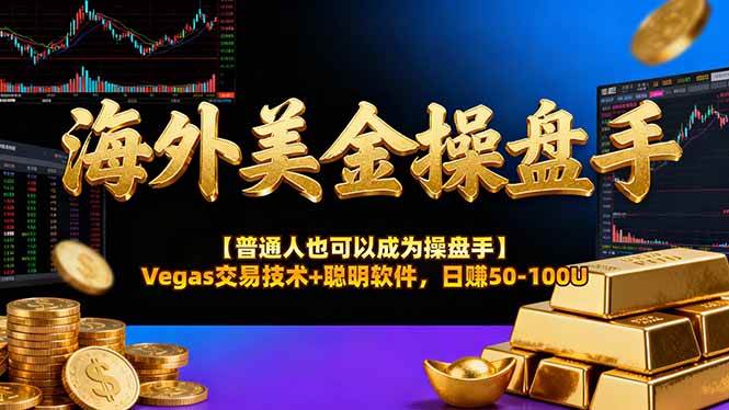（17658期）海外美金操盘手技术【普通人操盘手手册】Vegas交易技术+聪明软件，日赚50-100U