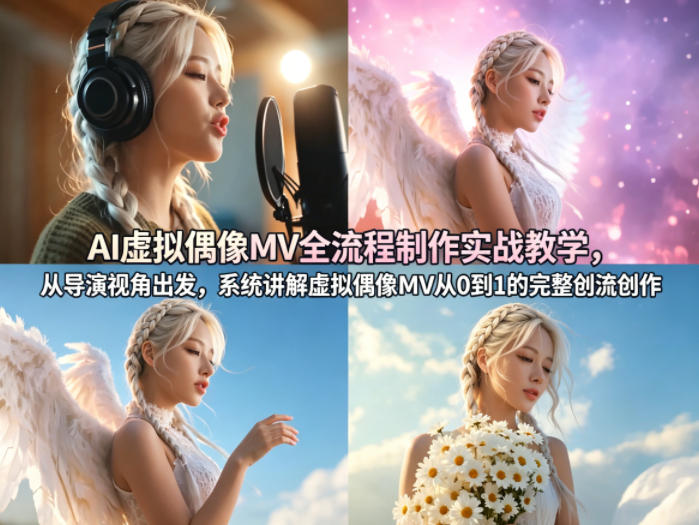 AI虚拟偶像MV全流程制作实战教学,从导演视角出发,系统讲解虚拟偶像MV从0到1的完整创作流程 AI虚拟偶像MV全流程制作实战教学,从导演视角出发,系统讲解虚拟偶像MV从0到1的完整创作流程