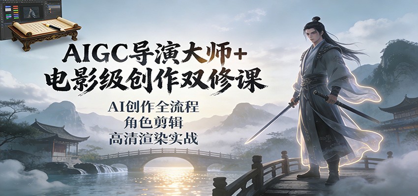 图片[1]-AIGC导演大师+电影级创作双修课：AI创作全流程、角色剪辑、高清渲染实战-站源网