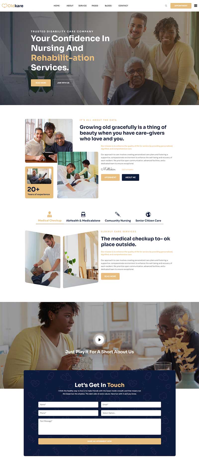 响应式康复机构养老院网页模板-站源网