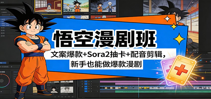 悟空漫剧班:文案爆款+Sora2抽卡+配音剪辑,新手也能做爆款漫剧 悟空漫剧班:文案爆款+Sora2抽卡+配音剪辑,新手也能做爆款漫剧