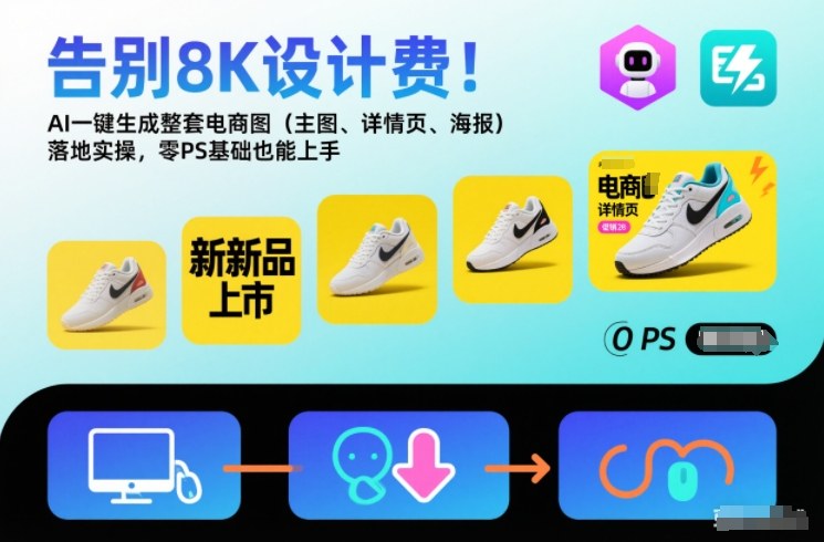 告别8K设计费!AI一键生成整套电商图(主图、详情页、海报)落地实操,零PS基础也能上手-站源网