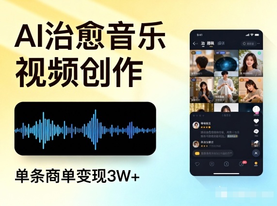 AI做治愈音乐视频，多平台投稿，单条商单变现3W+-站源网
