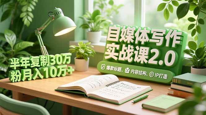图片[1]-（16734期）自媒体写作实战课2.0，爆款标题、内容结构、IP打造，半年复制30万粉月入10万+-站源网