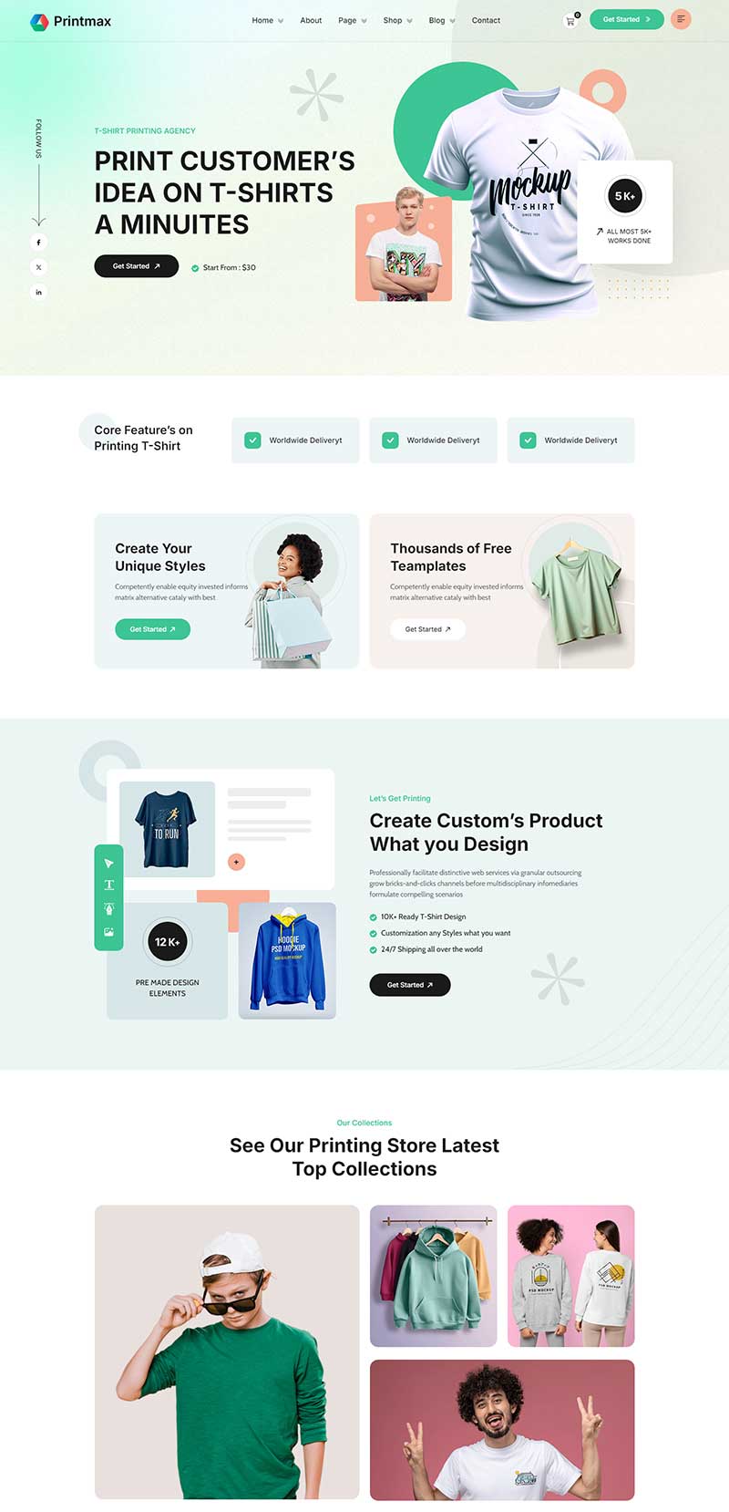 响应式服装T恤品牌官网网页模板-站源网