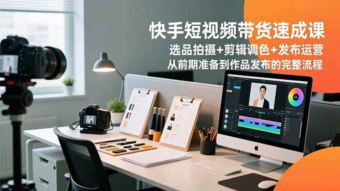图片[1]-（16752期）快手短视频带货速成课，选品拍摄+剪辑调色+发布运营，从前期准备到作品发布的完整流程-站源网