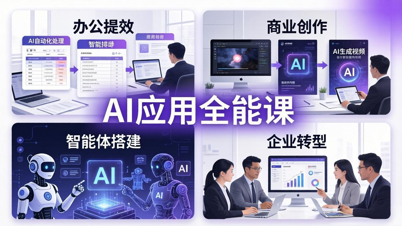 AIGC 应用全能课:办公提效、商业创作、智能体搭建、企业转型,一站式学会AI应用 AIGC 应用全能课:办公提效、商业创作、智能体搭建、企业转型,一站式学会AI应用