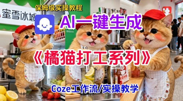 Coze扣子工作流一键生成胖橘猫打工短视频,保姆级实操搭建教学 Coze扣子工作流一键生成胖橘猫打工短视频,保姆级实操搭建教学